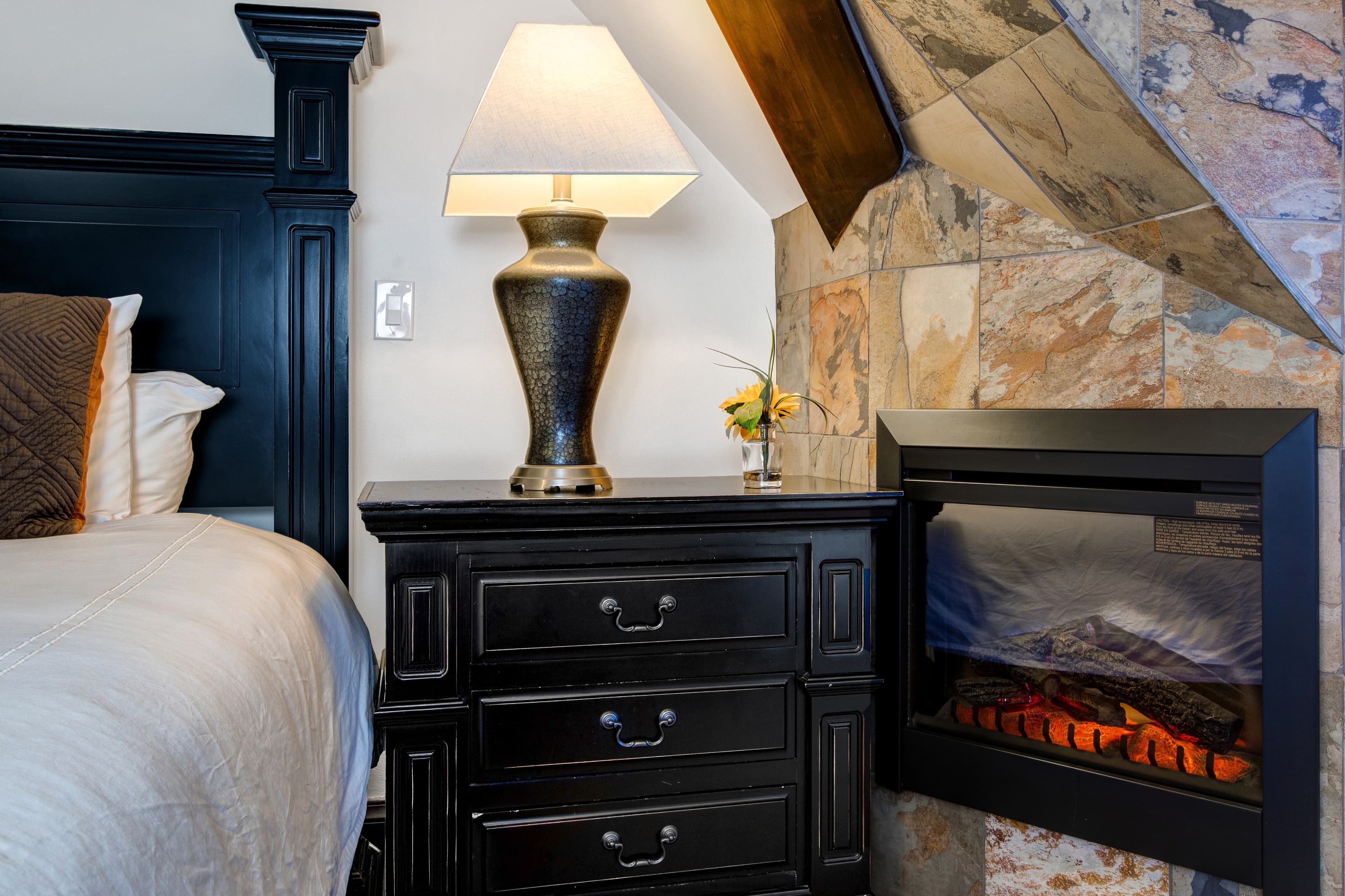 Master Bedroom | King Bed, TV, Gas Fireplace, Balcony Access, Full Ensuite Bath with Shower
