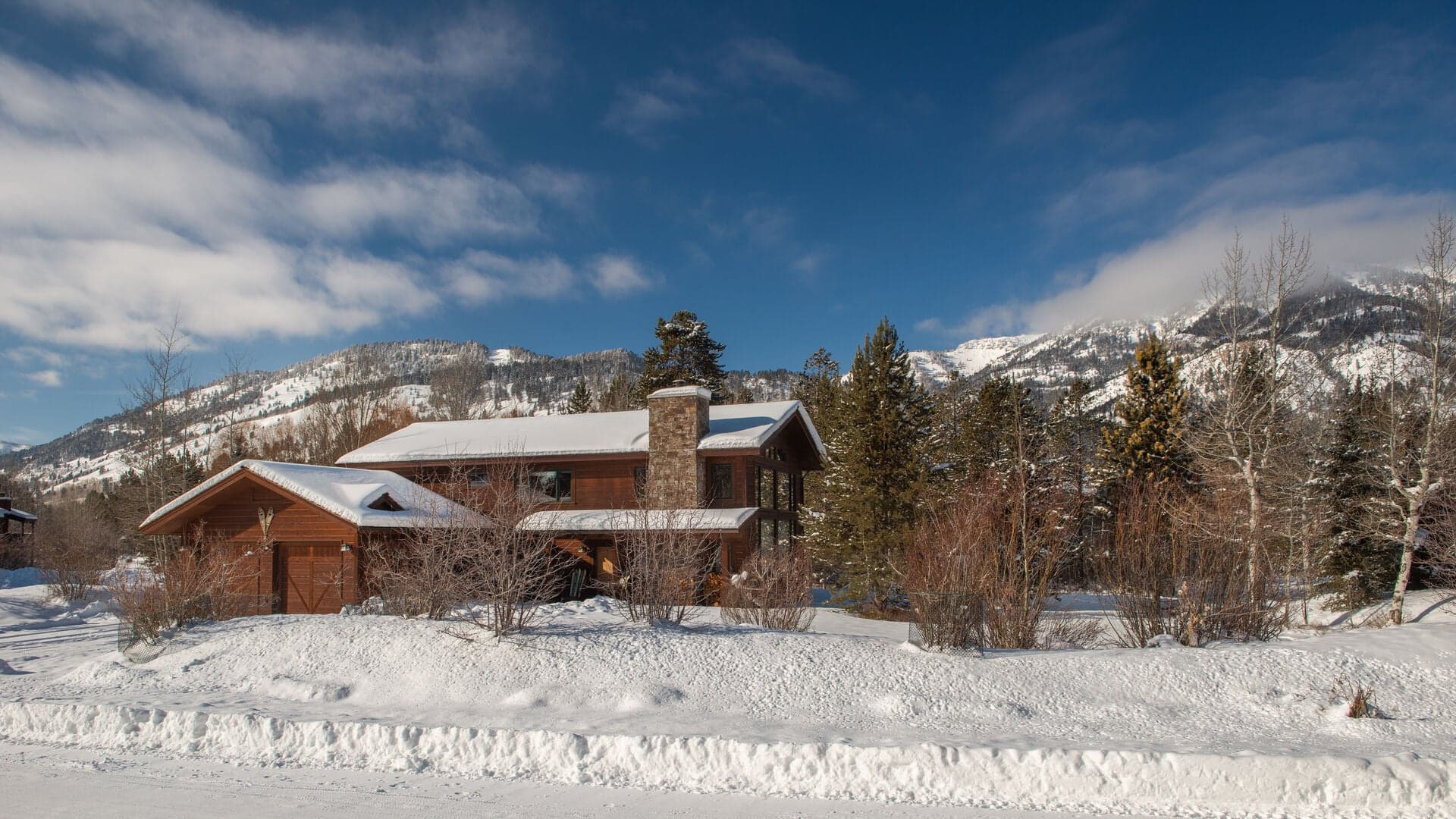 Winter Exterior with Mountains