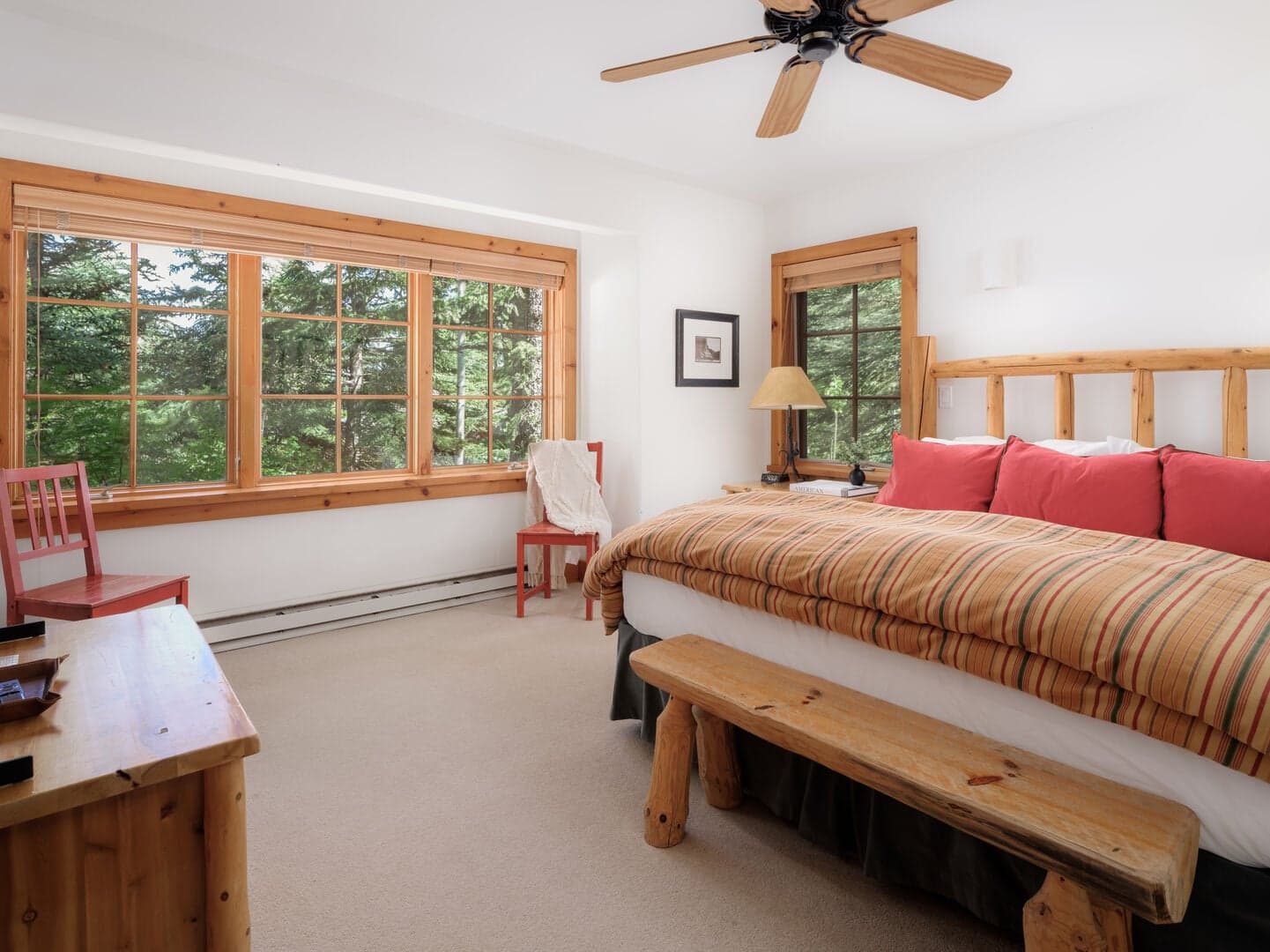 King Bedroom w/ TV- (Lower Level; Can be Split to Twins for a fee)