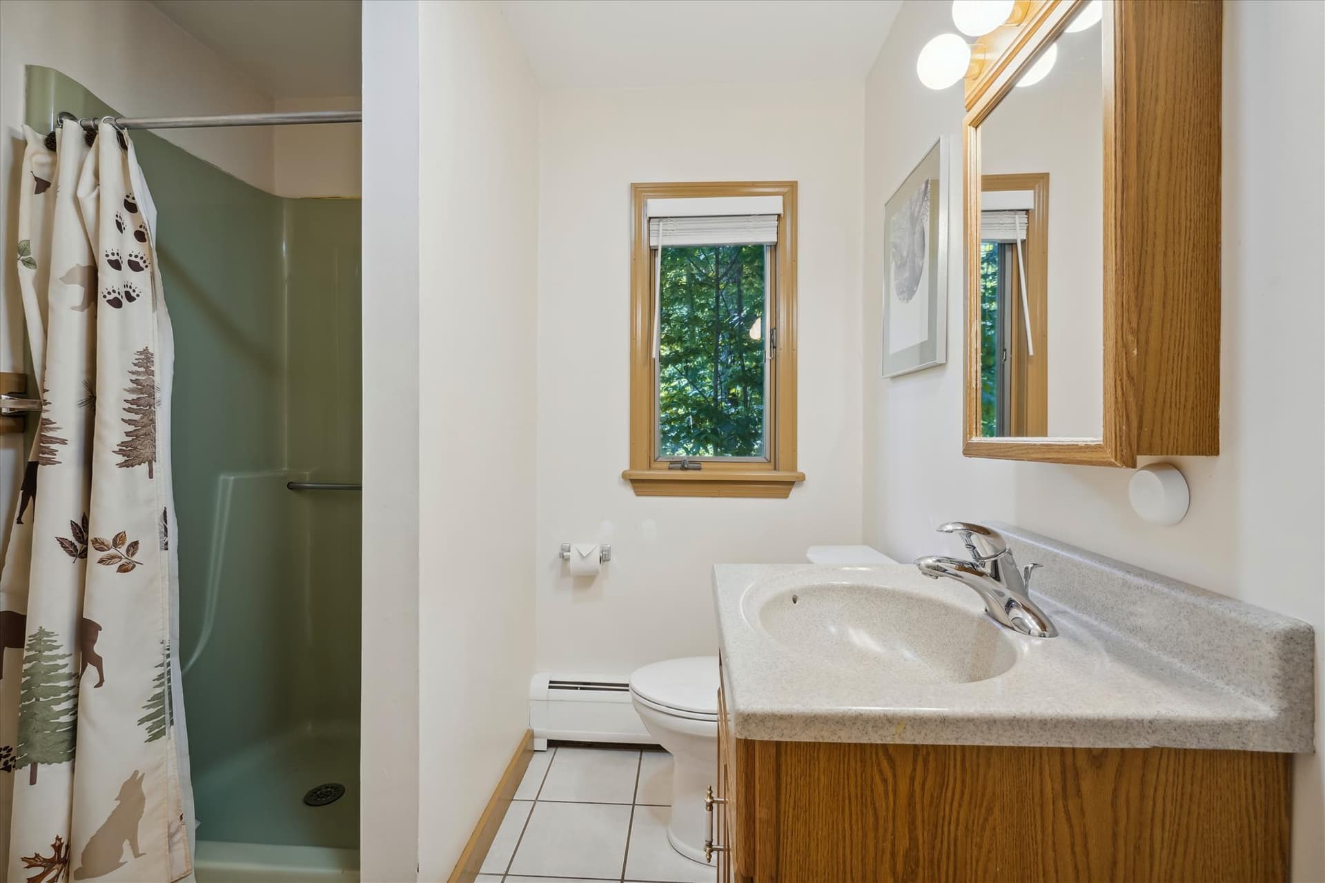 Full bathroom with Shower only and sauna, entrance level