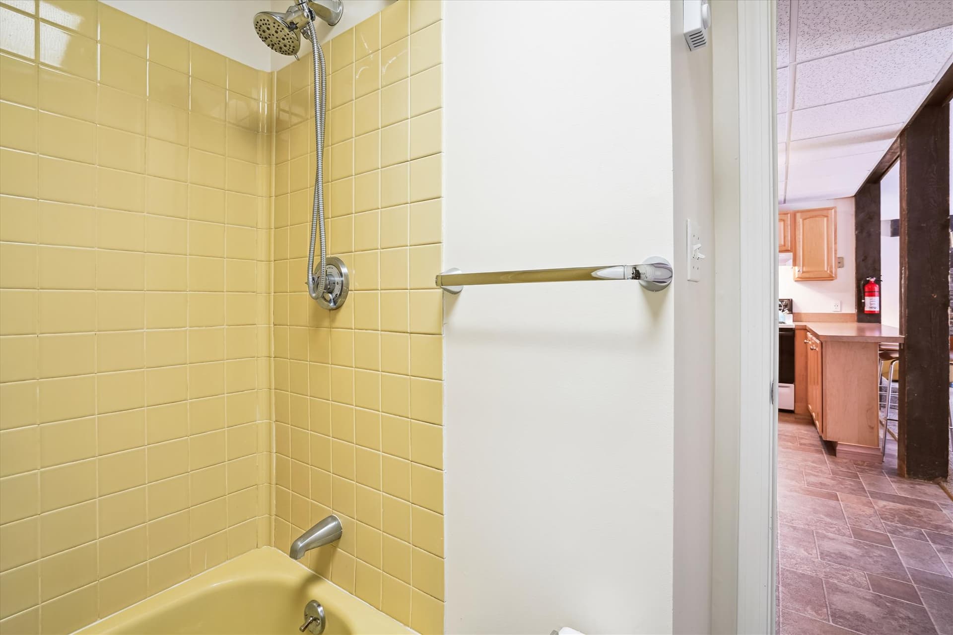 Hand held shower head.