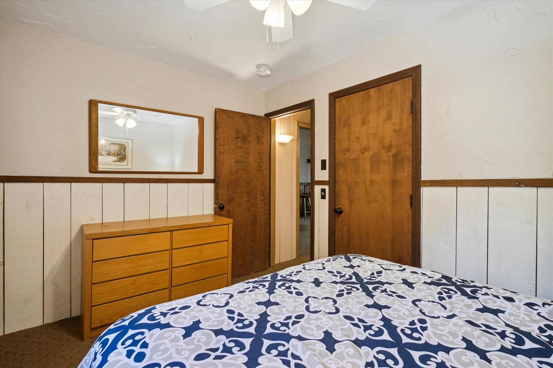 Plenty of storage space in this bedroom.
