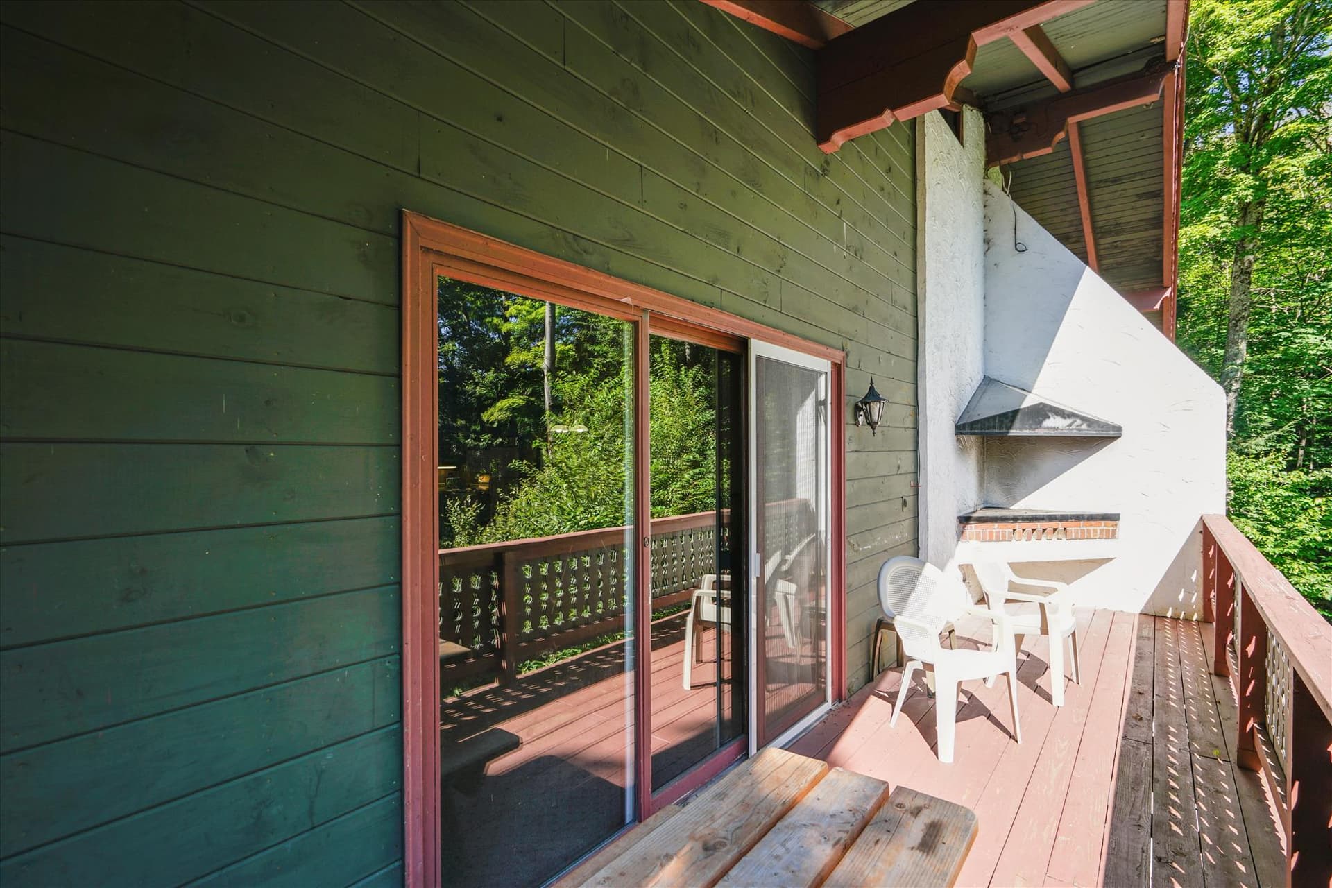 Exit to private deck from the living room.