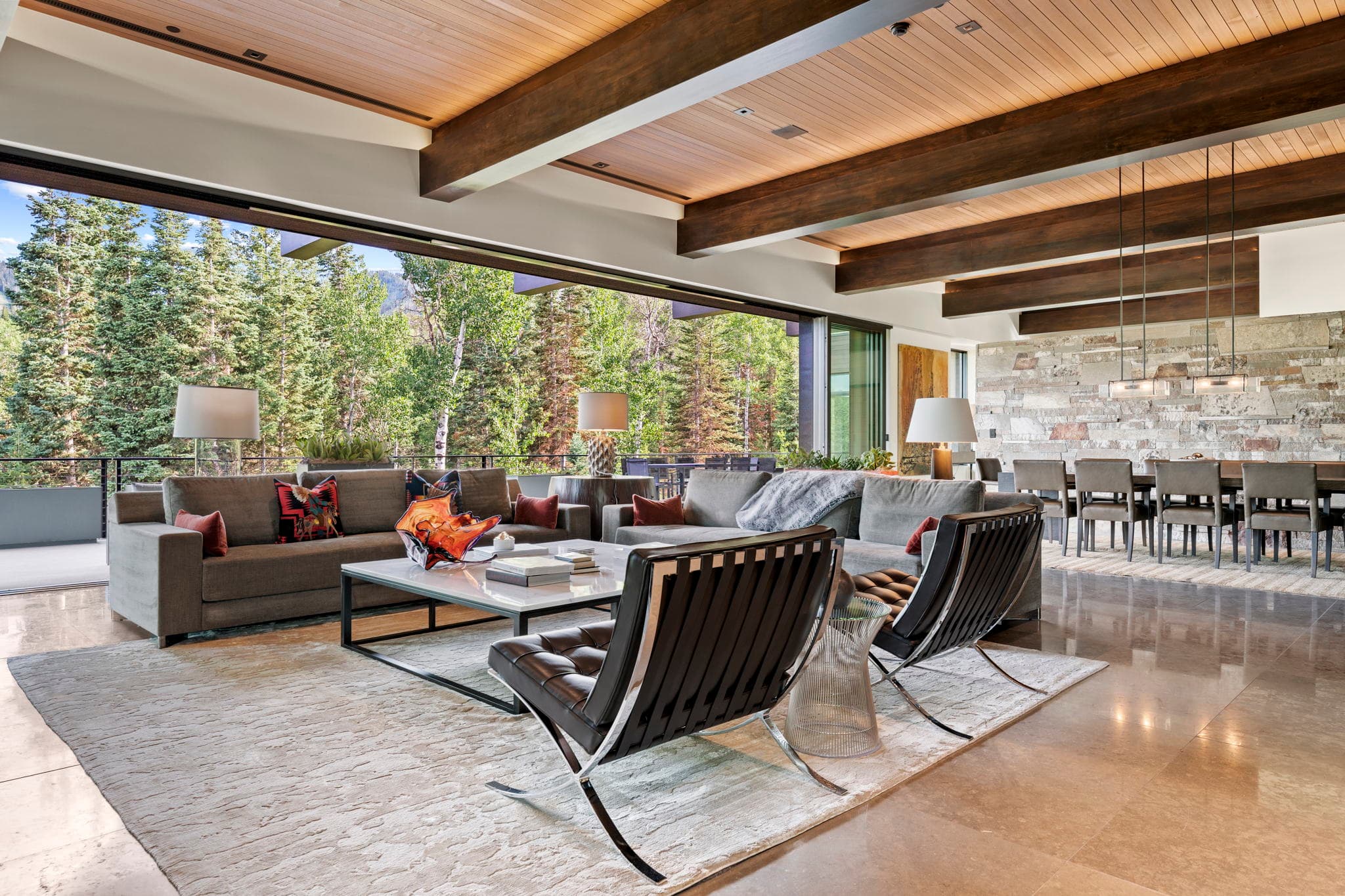A stylish living area with open views and modern decor.