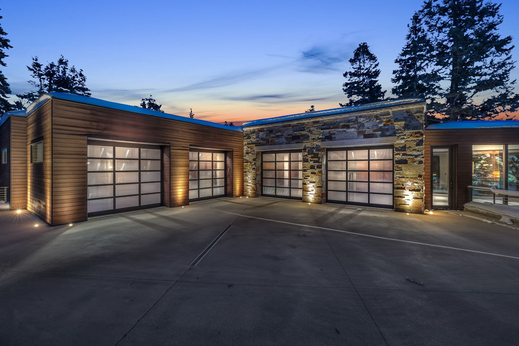 A White Pine Canyon Ranch luxury Park City vacation rental featuring a spacious modern garage.