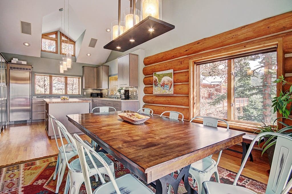 Guests can still take in the views from the outdoors while dining at the table - 10 Southface -Breckenridge Vacation Rental
