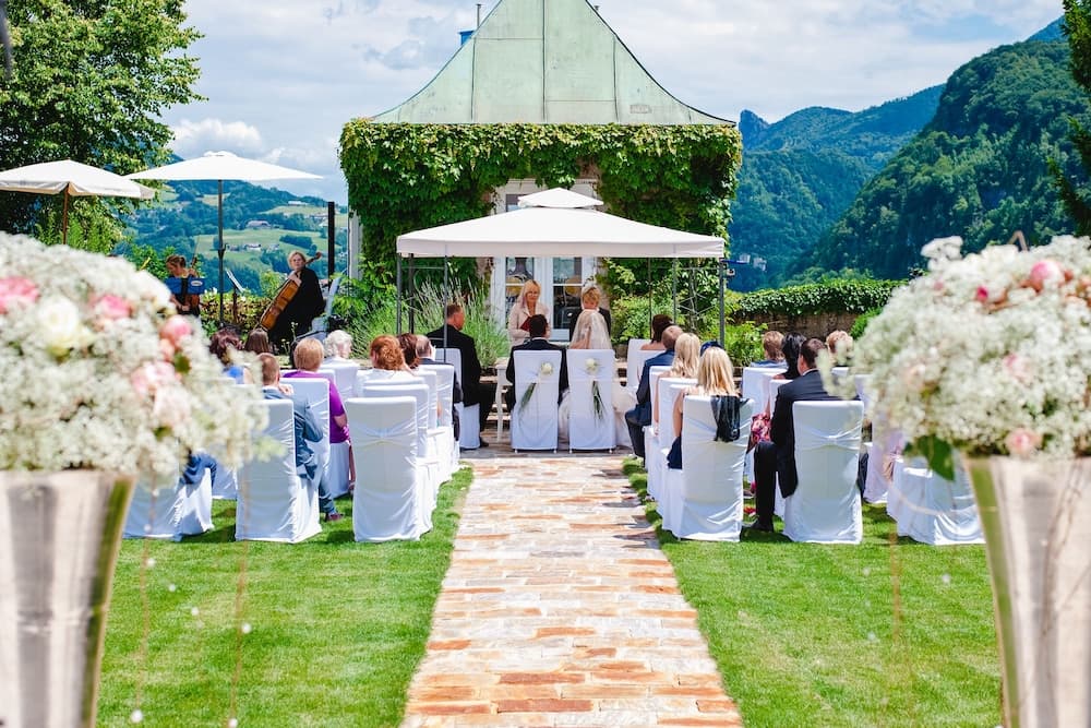 Outdoor wedding area