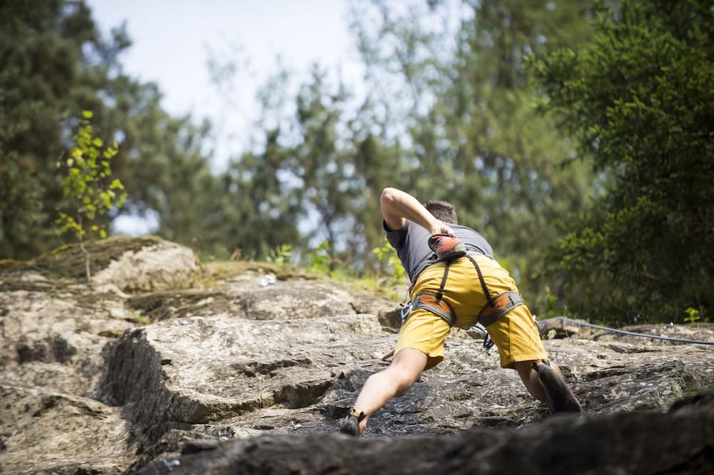 Outdoor rock climbing