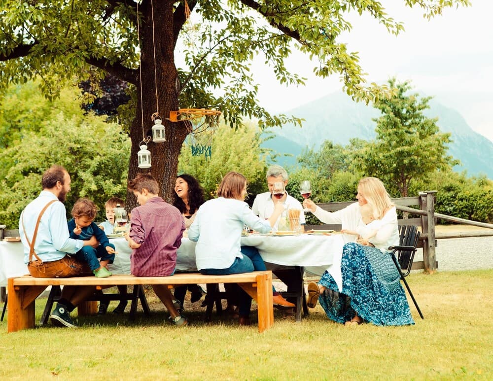 Outdoor banquet area