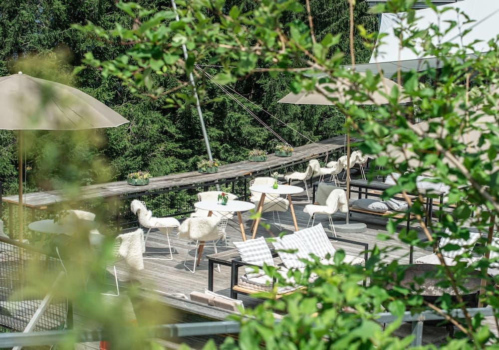 Outdoor banquet area