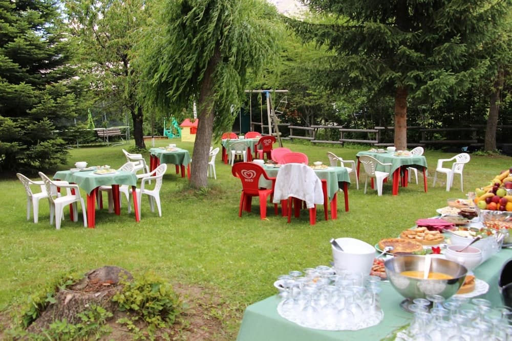 Outdoor banquet area