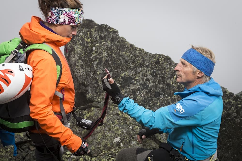 Outdoor rock climbing