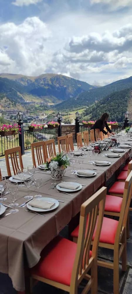 Outdoor banquet area